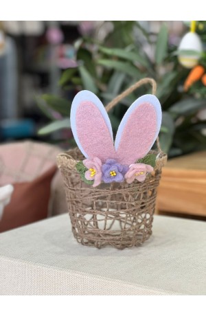 Cesta de Páscoa com alça 13cm