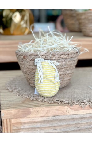 Enfeite Ovo de Páscoa Amarelo 8cm