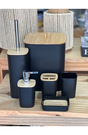 Kit de Banheiro Preto - 6 Peças