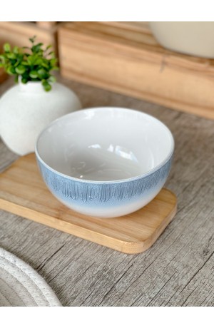 Bowl de Cerâmica  Azul com Branco - (G)