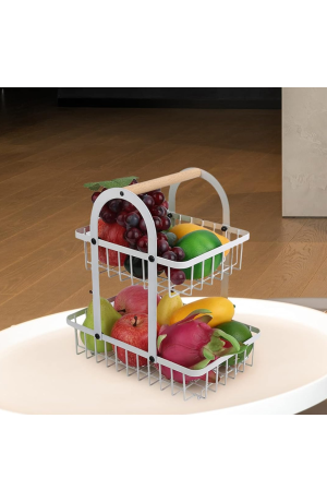 Fruteira Branca de Metal