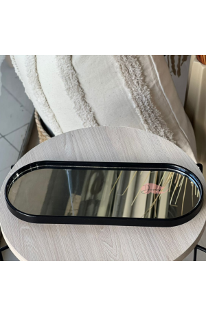Bandeja Preta Espelhada Oval