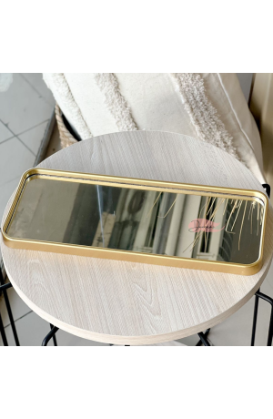 Bandeja Dourada Espelhada Quadrada