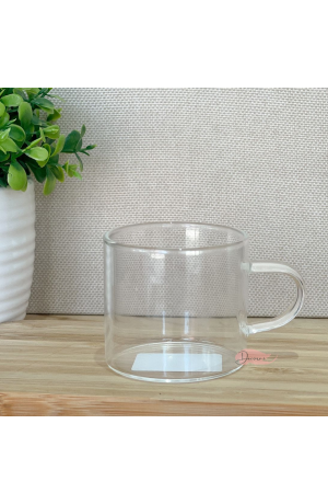 Canecas de Vidro Borossilicato com Alça Transparente 80ml