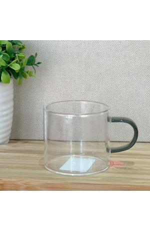 Canecas de Vidro Borossilicato com Alça Fumê 80ml