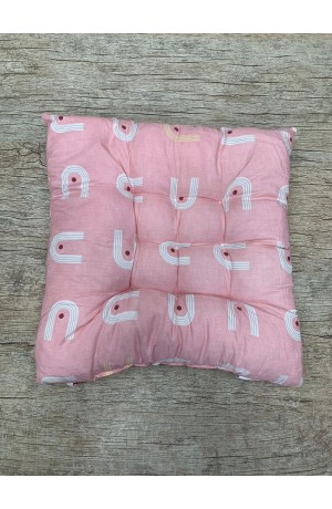 Almofada Para Assento Rosa Estampada -  40cm X 40cm