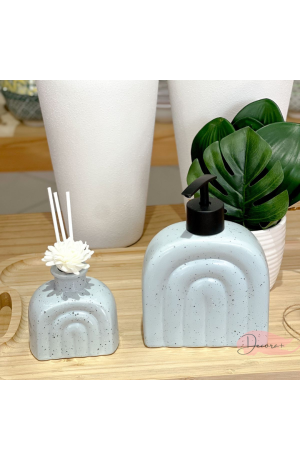 Kit de Banheiro C/ Difusor de Porcelana Branco - 2 Pcs