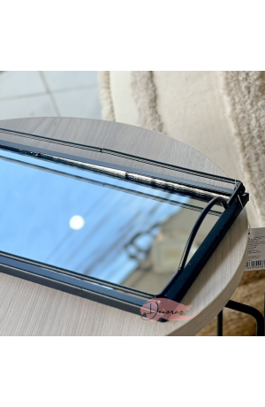 Bandeja de Metal Preta Espelhada - 27cm X 14cm X 4cm