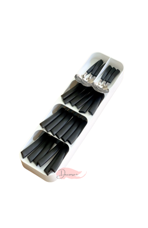 Porta Talheres Retangular c/ 5 Divisorias - Branco