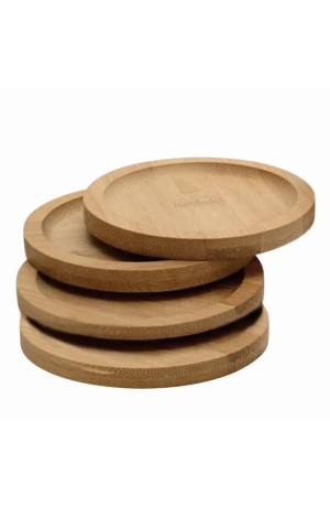 Suporte p/ Copo Multiuso de Bambu Redondo - c/ 4 peças 10cm