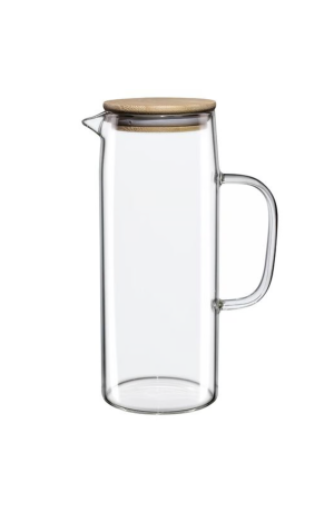 Jarra de Vidro c/ Tampa de Bambu - 1350ml