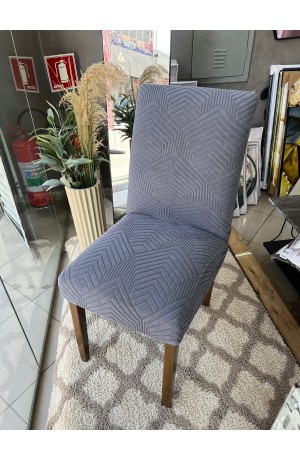 Capa de Cadeira Cinza Geometrica 2
