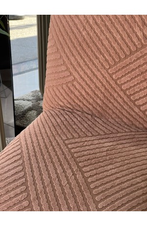 Capa de Cadeira Marrom Linhas