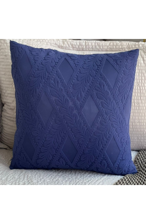 Capa de Almofada Azul Marinho Losangos  -  44cm X 44cm
