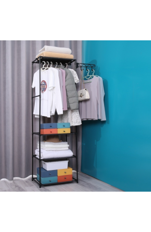 Rack Organizador 3 Andares c/ Cabideiro - 54cm X 35.5cm X 170cm