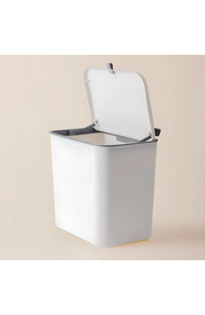 Lixeira Branca Plástica c/Suporte Adesivo