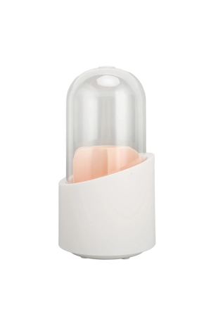 Porta Maquiagem Giratório c/ Tampa Rosa - 13cm X 24cm