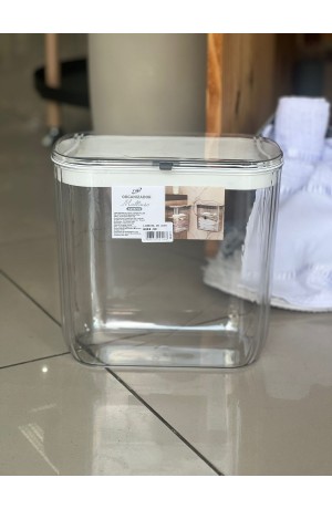 Lixeira de Acrilico c/ Tampa e Adesivo - 25.5cm X 14cm X 25.5cm