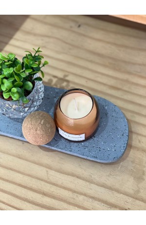 Vela Branca Aromatizada C/ Tampa de Cortiça - Laranja - 6,5cm X 6cm