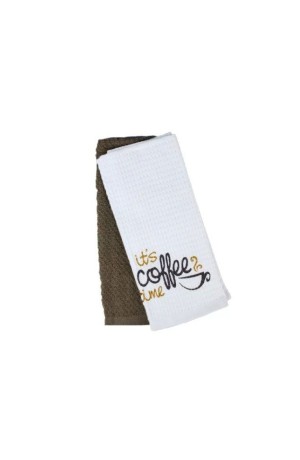 Kit com 2 Panos de Prato Gastronomie - Mod 5 Coffe Marrom