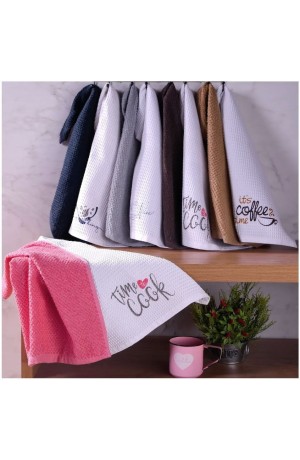 Kit com 2 Panos de Prato Gastronomie - Mod 6 Time to Cook Cinza