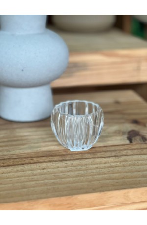 Castiçal de Vidro  - Canelado 6cm