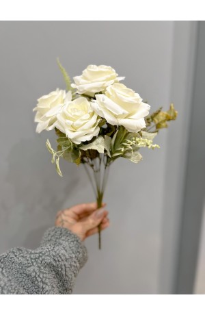 Buquê de Rosas Brancas - 33cm (Artificial)