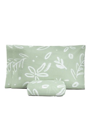 Jogo de Cama Essencialle 150 Fios Maxi Floral Verde Queen 3 Peças