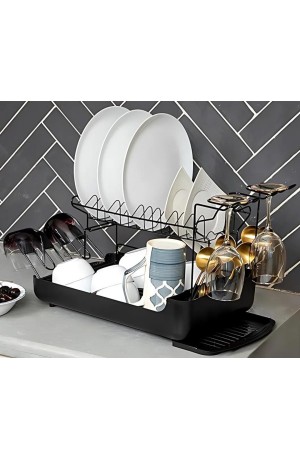 Escorredor 2 Andares de Inox com Bandeja de Plástico - Preta