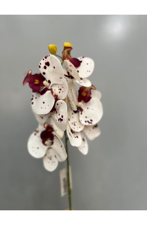 Haste de Orquidea Branca c/ Vermelho - 60cm ( Artificial)