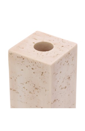 Vaso Tubo Quadrado de Poliresina - Marmore Travertino Romano