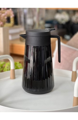 Garrafa Térmica de Plástico Preta - 1L