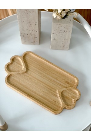 Petisqueira Coração de Bambu - 27,5cm X 14,5cm X 1,5cm