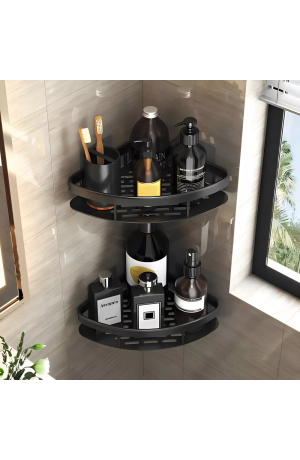 Prateleira Preta Organizadora de Plástico - 4,5cm x 21cm x 21cm