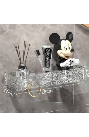 Suporte Multiuso Adesivo de Acrilico Transparente - 28cm x 11cm x 6cm