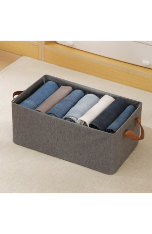 Cesto Organizador Multiuso Cinza  - 47cm X 28cm X 19.5cm