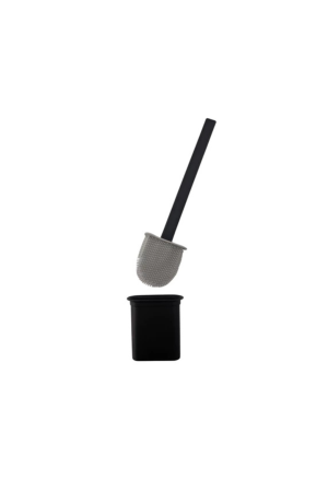 Escova Sanitária Preta c/ Suporte e Adesivo Fixador - 8cm x 36cm
