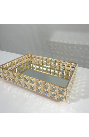 Bandeja Cristal com Espelho Grannde