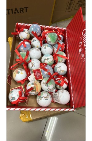 Bola Verde Nevada de Natal 6cm Mod 3