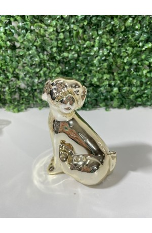 Enfeite Cachorro Dourado Sentado 1