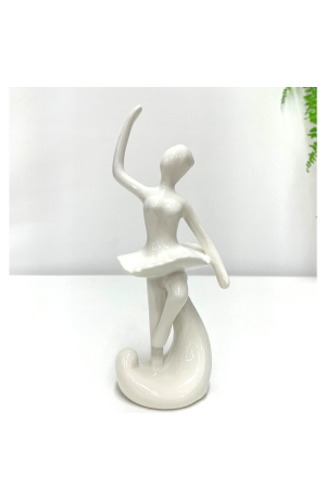 Escultura Branca Bailarina Mod 3