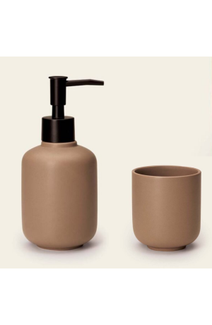 Kit Porta Sabonete Liquido Nude em Ceramica