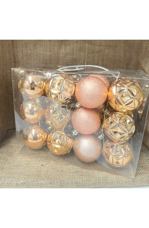 Kit com 24 Bolas Dourada Sortida