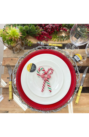 Jogo Americano Redondo Prata traçado