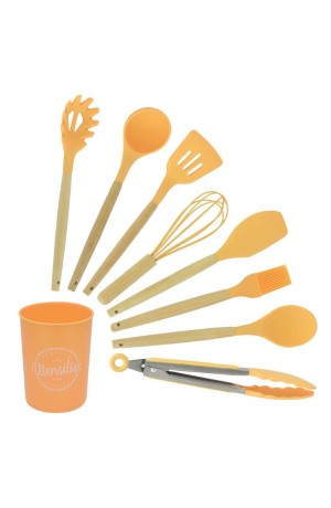 Kit Utensilios de Silicone 9 peças - Amarelo