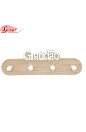 Cabide de Madeira - Gratidão