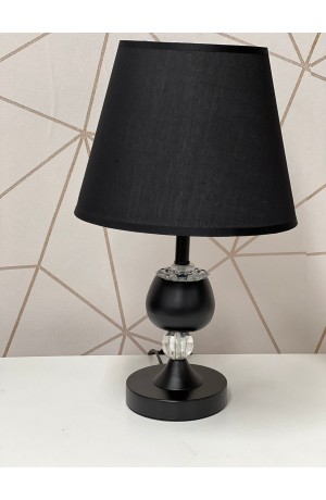 Luminaria de Mesa Preta com Base em Metal e Luz de LED 41cm x 25cm