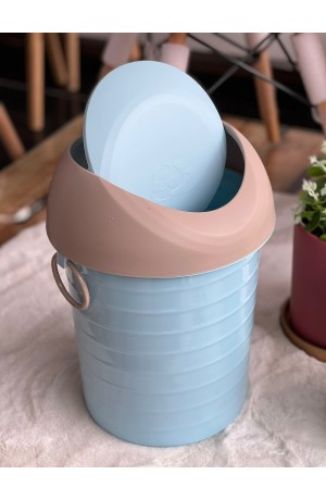 Lixeira Azul de Plástico com Tampa Basculante 38cm x 26cm x 20cm