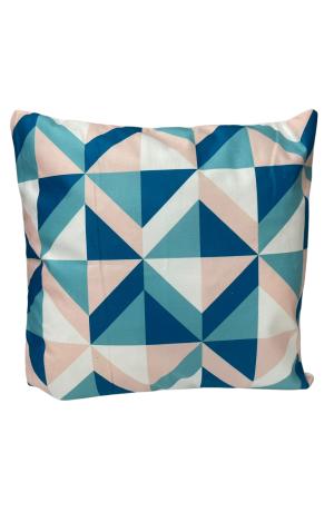 Capa de Almofada Desenhos Geometricos Coloridos em Suede 42x42cm