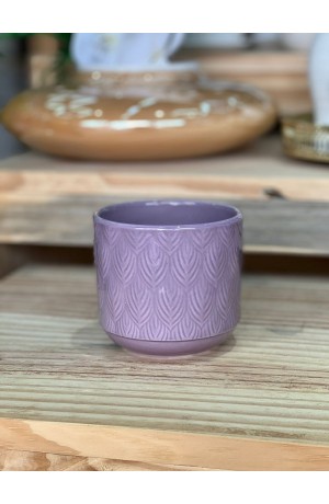 Cachepot Lilás Folhas